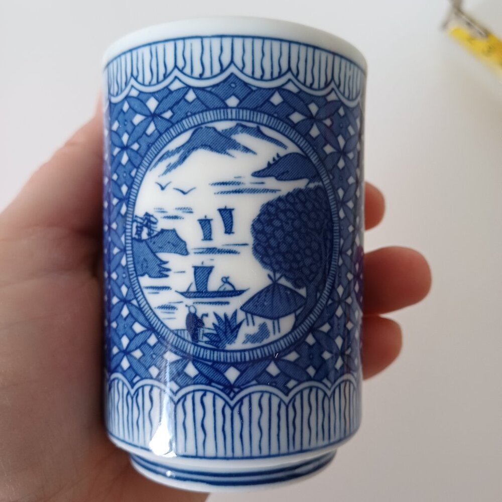 Japanese Blue Handmade Tea Sake Cup